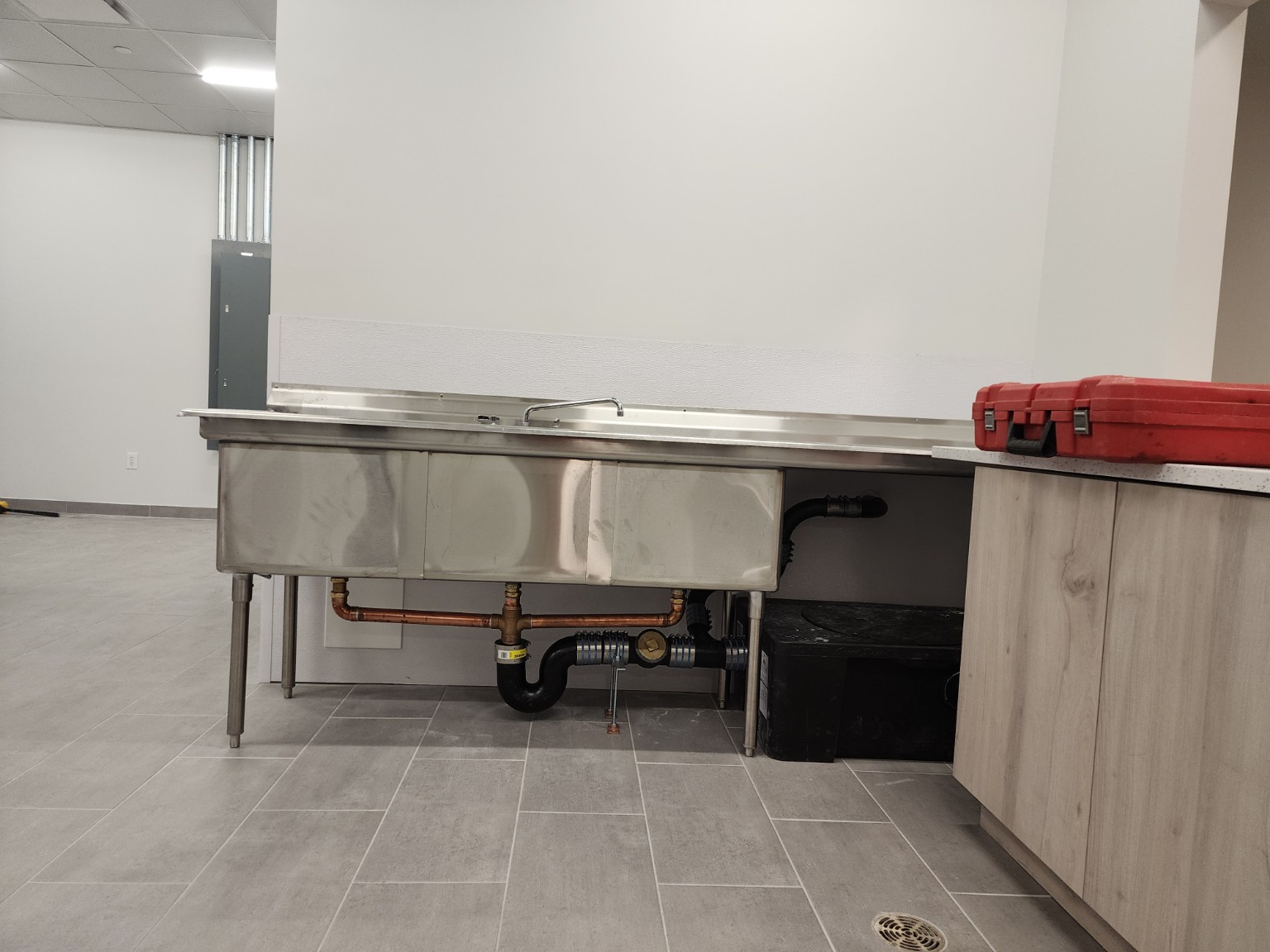 Commercial Three-Compartment Sink Installation